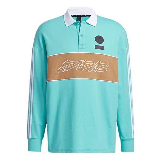 adidas Ub Polo Ls Sports Stylish Logo Printing Long Sleeves Polo Shirt Green GP0894