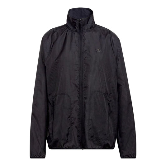 (WMNS) adidas Run Icons 3Bar Running Windbreak Asia Sizing 'Black' HC7971
