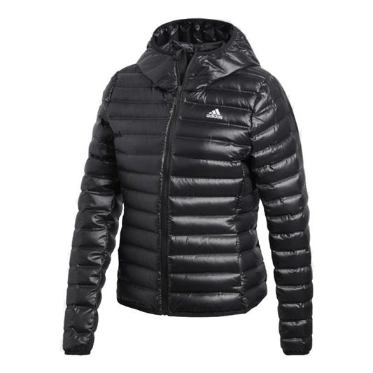 (WMNS) adidas logo Casual Outdoor Stay Warm Sports Black Down Jacket BQ1968