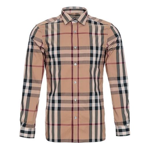 Men's Burberry SS21 Plaid Elastic Cotton Shirt 45575981