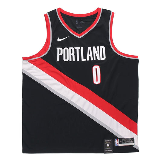 Nike NBA Damian Lillard Icon Edition Swingman Jersey 'Red Black' 864505-010