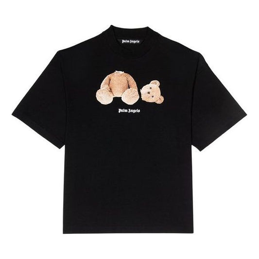 PALM ANGELS Bear Back logo Short Sleeve Black PWAA017S20JER0011060