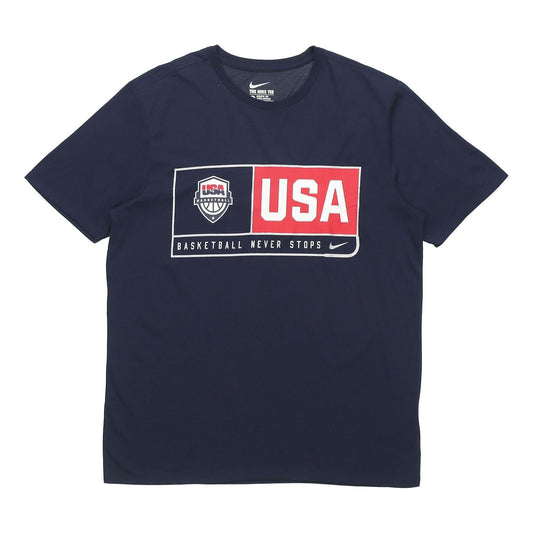 Nike Basketball Training Sports Printing Round Neck Short Sleeve Navy Blue Dark blue 768826-451