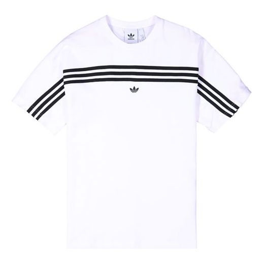 adidas originals 3-stripe Tee Stripe logo Embroidered Short Sleeve White FM1529