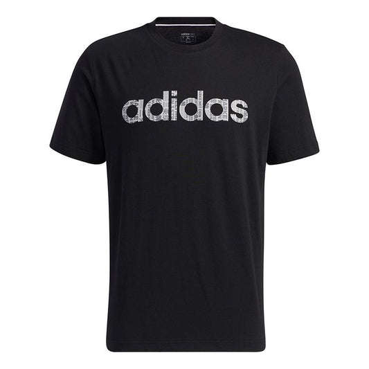 adidas neo M Ce Grph Tee1 Logo Printing Sports Short Sleeve Black GP4881