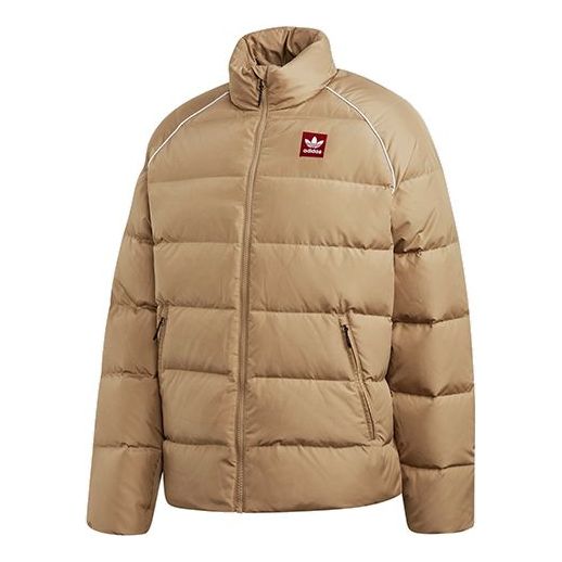 adidas originals Adicol Jacket 1 Stay Warm Solid Color raglan sleeve Stand Collar Down Jacket Beige EC7276