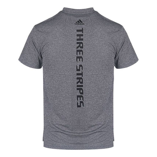 adidas 3-Bar Tech Tee Sports Training Alphabet Printing Round Neck Short Sleeve Gray GR7103