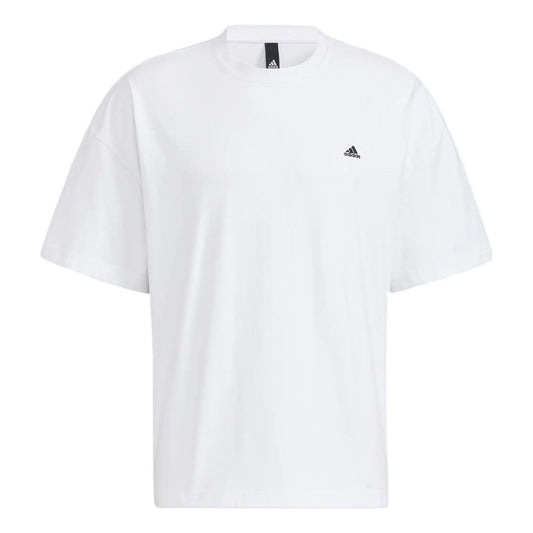 adidas M city Loose T Side Contrasting Colors Round Neck Pullover Short Sleeve White HC9972