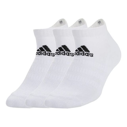 adidas Unisex Cush Low Logo Socks 3 Packs White DZ9384