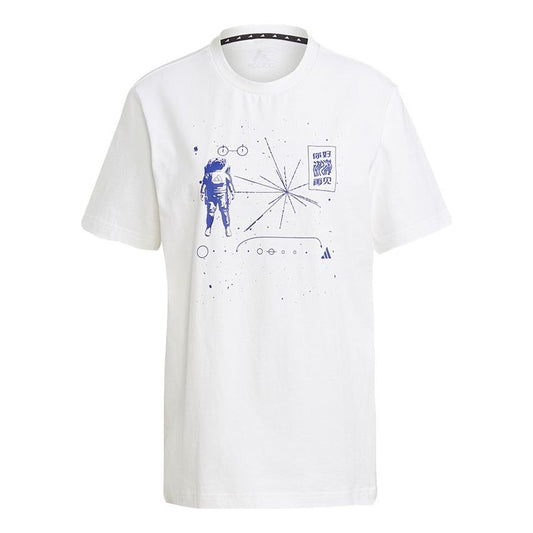 adidas Ub Gfx T Illu 1 Sports Stylish Casual Sports Round Neck Short Sleeve White GU1753