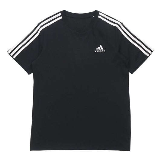 adidas M 3s Sj T Sports Training Stripe Round Neck Short Sleeve Black GL3732