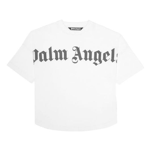 Men's PALM ANGELS Alphabet Logo Printing Short Sleeve White PMAA002R204130010210