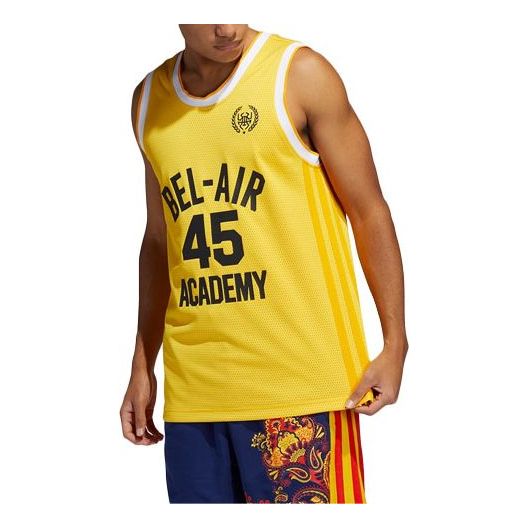 adidas x BAA Crossover Basketball Sports Vest Yellow HB4256