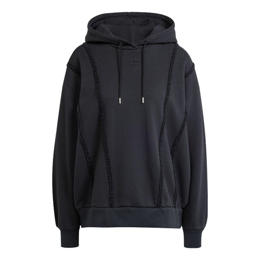 (WMNS) adidas originals Distressed Hoodie Asia Sizing 'Black' IY9025
