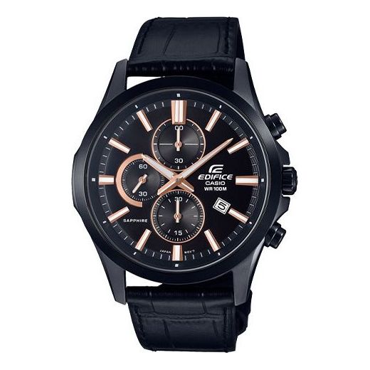 CASIO Waterproof EDIFICE Sapphire Crystal Quartz Mens Black Analog EFB-660BL-1AVUPRD