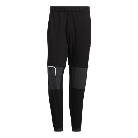 Men's adidas Voyager Detachable Pants Elastic Waistband Bundle Feet Sports Pants/Trousers/Joggers Black HE5257