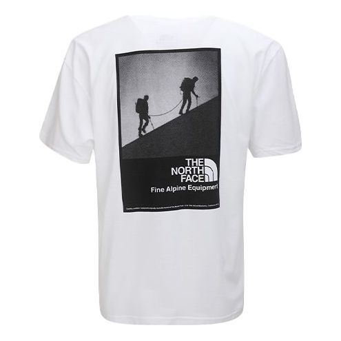 Men's THE NORTH FACE Back Character Printing Short Sleeve White NF0A4AA6FN4