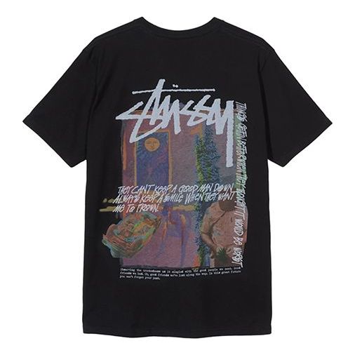 Stussy Daydream Tee Printing Poster Short Sleeve Unisex Black 1904614-BLACK