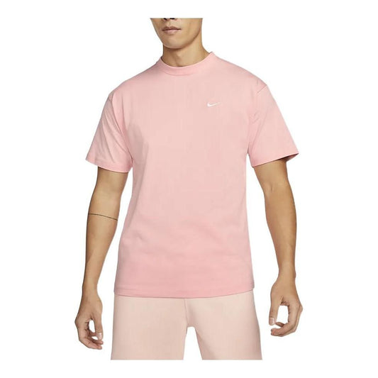 Men's Nike Solid Color Logo Casual Sports Short Sleeve Pink T-Shirt DA0321-697