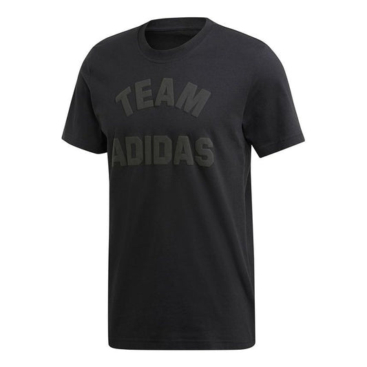 adidas M V Alphabet Printing Casual Sports Round Neck Short Sleeve Black ED7281