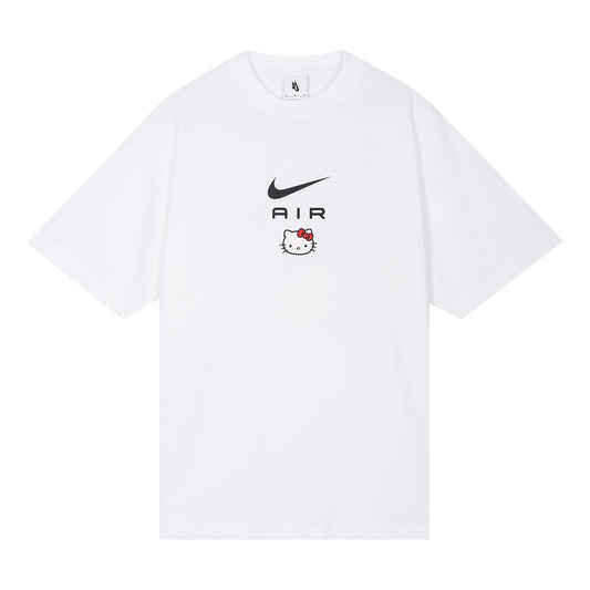 Nike x Hello Kitty Crossover Funny Cartoon Alphabet Pattern Printing Short Sleeve Asia Edition Unisex White DR6075-100
