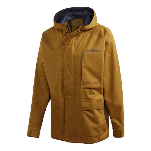 adidas Xplr 2.5L R.R J Outdoor Windproof Reflective logo Sports Hooded Jacket Yellow GL7400