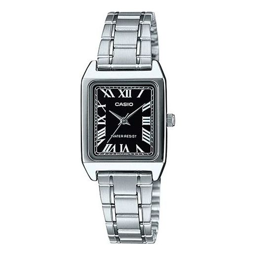 CASIO Waterproof Stainless Steel Band /Black Quartz Silver Analog LTP-V007D-1B