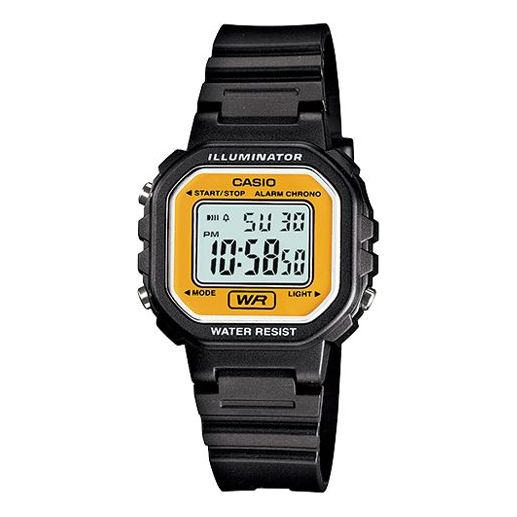 CASIO STANDARDRetro Yellow Dial Plate Black Belt Quartz Waterproof Yellow DialBlack Strap YellowBlack Digital LA-20WH-9A