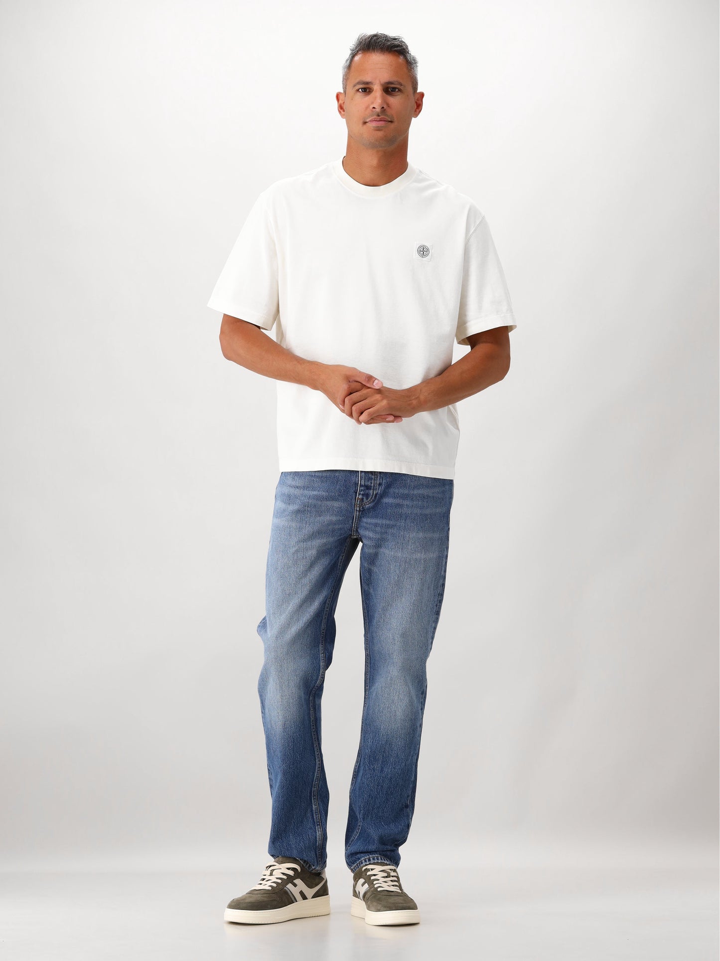Stone Island T-shirt Wit Patch Logo