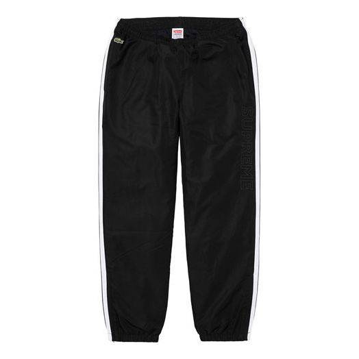 Supreme FW19 Week 5 x LACOSTE Track Pant Crossover waterproof Nylon Pants Unisex Black SUP-FW19-548